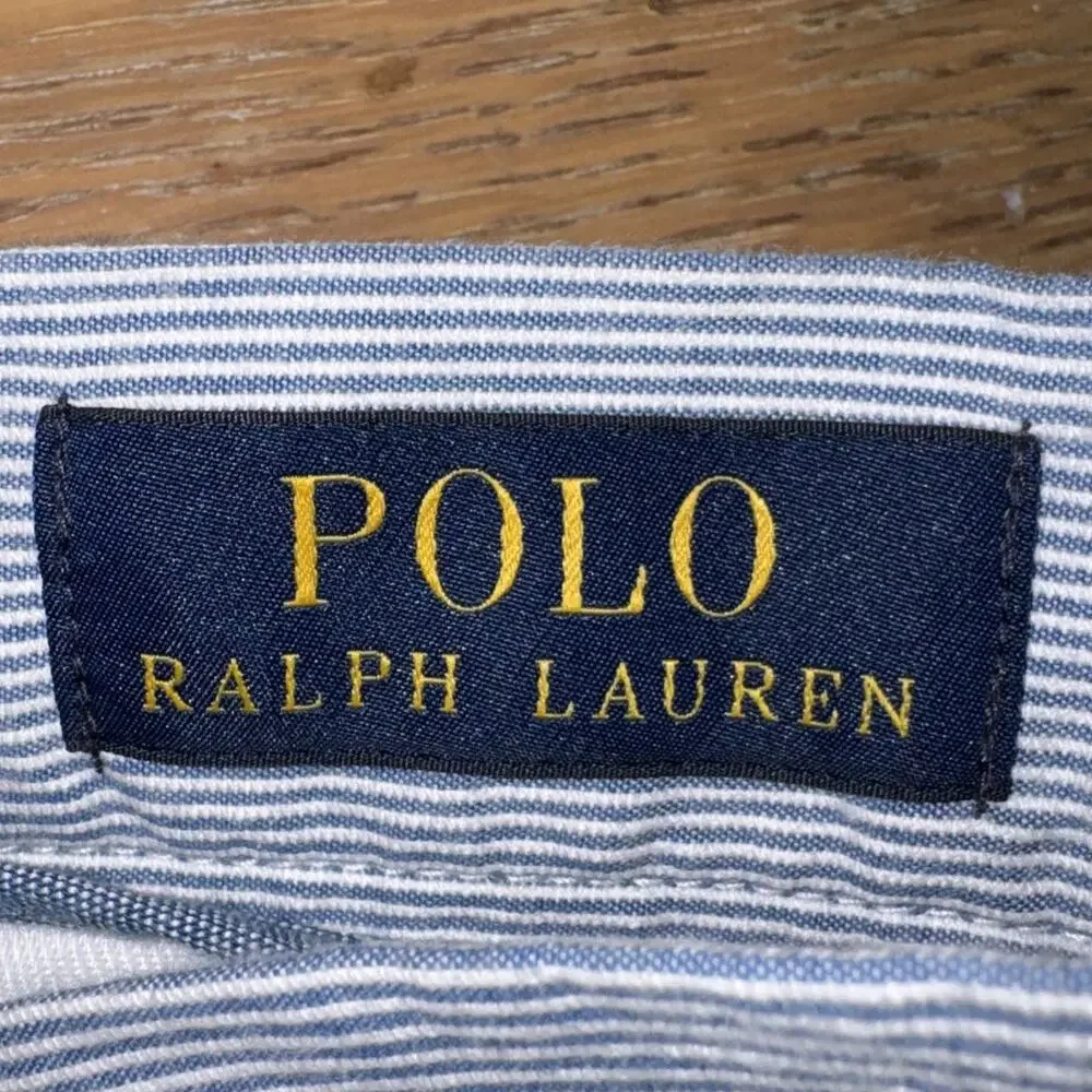 Polo Ralph Lauren All Over Pony Shorts 32 Blue Stripe Pony Logo 100% Cotton